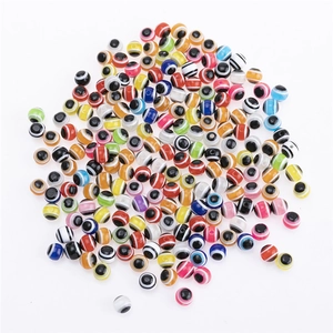 Colorful resin evil eye beads for DIY jewelry making with diverse bright patterns