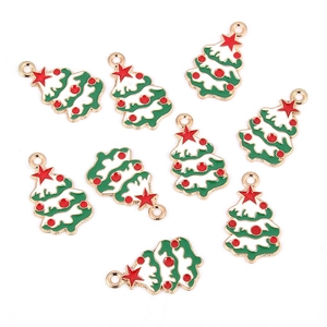 Detail van negen kleurrijke kerstboomhangers van legering voor DIY-sieraden maken
