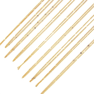 Multiple rows of thin gold plated copper cross chains for DIY necklace and bracelet jewelry