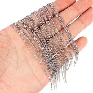 Delicate silver plated copper cross chain links held on hand for DIY jewelry making