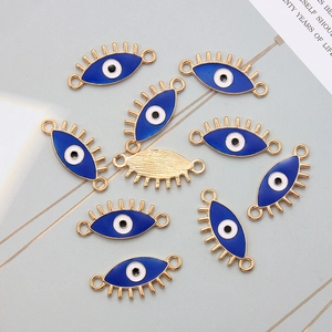 Connecteurs de Bijoux en Alliage Émail Mauvais Œil Charmes de Mauvais Œil Bleu pour Fabrication de Bracelets et Colliers
