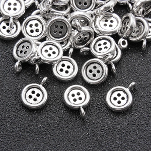 Antiek Zilver Legering Knop Hangers Vier Gaats Retro Stijl Sieraden Maken Charms Voor Ketting Armband DIY Benodigdheden