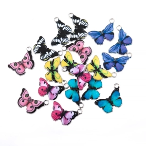 Bunte Emaille Schmetterling Anhänger Legierung DIY Schmuckherstellung Für Halskette Armband Handgemachte Bastelzubehör
