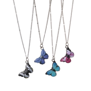 Minimalistisches Schmetterlings-Halsketten-Set aus Titanstahl in vier Farben