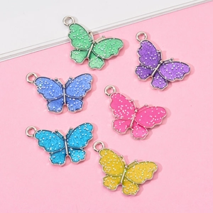 Glitzer Emaille Schmetterling Anhänger Legierung Bunte Schmetterling Charms Für DIY Schmuckherstellung Halskette Armband Handwerk