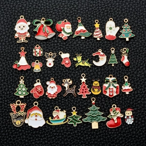 Weihnachten DIY Schmuckherstellung Legierung Emaille Anhänger Weihnachtsmann Elch Weihnachtsbaum Schneemann Für Armband Ohrringe