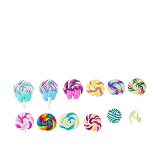 Colorful resin lollipop pendants and swirl candy DIY charms for necklaces and earrings