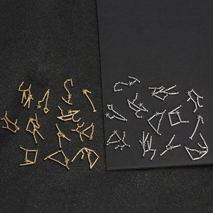 Polierte Gold- und Silber-Sternzeichen-Anhänger für DIY-Schmuck und Basteln