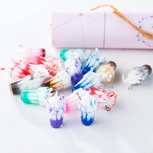 Miniature colorful ice cream sundae resin charms for DIY earring and necklace making