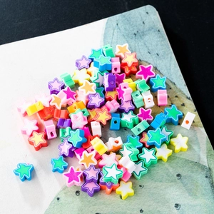 Perles en argile polymère colorées en forme d'étoile pour la fabrication de bijoux DIY