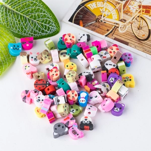 Perles En Pâte Polymère Colorées Mixtes Pour La Fabrication De Bijoux DIY Bracelet Collier Animal Fruit Fleur Étoile Cœur Bonbon Perles En Vrac