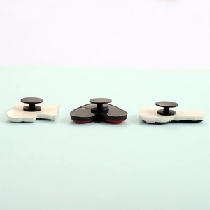 Detail view of 3pcs silicone shoe charms showing back attachment buttons for clogs