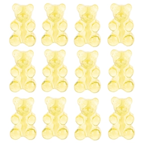Set of 12 yellow translucent gummy bear resin charms for DIY jewelry making