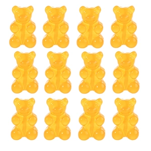 Set of 12 translucent orange gummy bear charms for DIY jewelry and necklaces