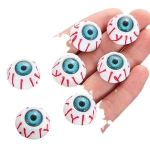 Realistic Halloween resin bloodshot eyeballs with blue iris for DIY spooky crafts