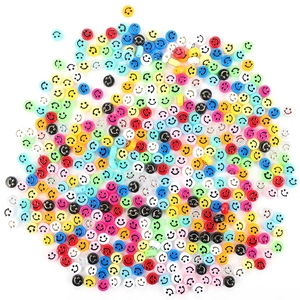 Perles smiley 9mm en acrylique coloré pour la création de bijoux DIY créatifs