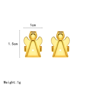 Golden Magic Bax earring lifters with angel wing design and 1.5cm height dimension
