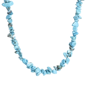 Hawaiian beach style necklace featuring natural irregular blue turquoise gravel stones