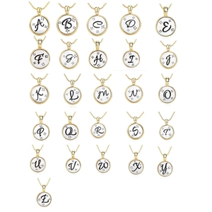 Double Layer Gold Plated Copper Initial Letter Pendant Necklace Set For Women Minimalist Zirconia Box Chain Jewelry Gift