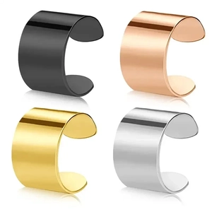 Details zu vier Ear Cuffs ohne Piercing in Schwarz, Roségold, Gold und Silberfarben
