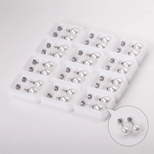 Boucles d'Oreilles Clous en Künstliche Perle d'Imitation Tige en Acier Inoxydable Bijoux Rond Or Argent pour Femme Homme Cadeau