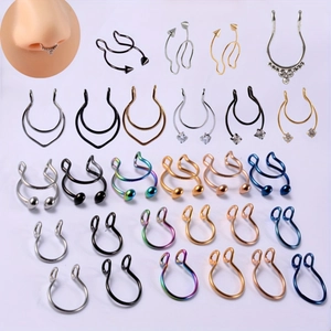 Edelstahl Geweih Faux Nasenring Septum Einstellbar Nicht Durchstochen Zirkonia Nasenstecker Clip Am Körperschmuck Unisex Punk Stil