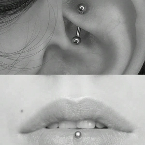 Set di piercing curvi 16G per sopracciglia e borchie per labbra in acciaio inossidabile