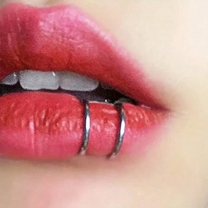 Anillos labiales de acero inoxidable para hombres estilo punk sin perforación