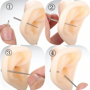 Set di 6 perni guida per piercing in acciaio inossidabile con guida all'inserimento gioielli