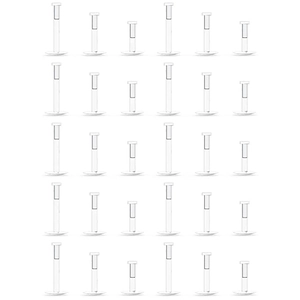Set de 30 piercings labret y tragus de acrílico UV transparente con base plana