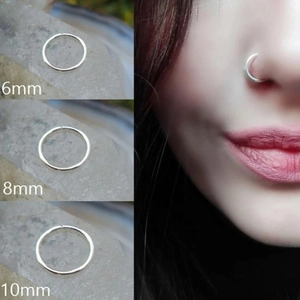 Anneaux de nez en acier titane en tailles 6mm, 8mm et 10mm pour hommes et femmes