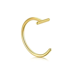 Macro di finto piercing per labbra e naso a cerchio dorato a forma di C minimale