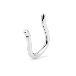 Polished silver U-shaped stainless steel septum nose ring with minimalist design