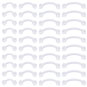 Curved Barbell Eyebrow Ring Flexible Acrylic Stainless Steel Clear Invisible Piercing Retainer For Nose Lip Ear Jewelry
