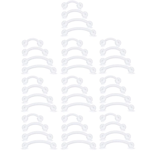 Set of 40 clear flexible eyebrow rings with balls in four different length specifications