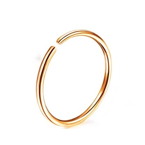 Polished rose gold titanium steel circular hoop ring for nose or ear piercings