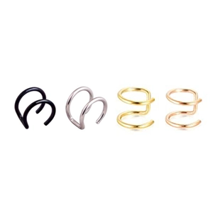 Minimalistische Ohrklemmen in U-Form ohne Ohrlöcher in Schwarz Silber Gold und Roségold