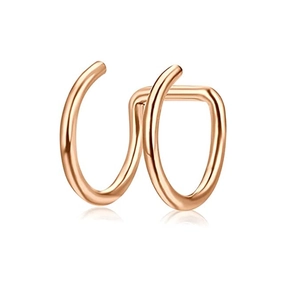 Minimalistischer Doppel-Earcuff aus roségoldenem Edelstahl in U-Form für Damen