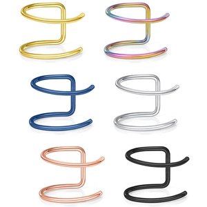 Koreanischer Stil Edelstahl Doppelschicht Ohrklemmen Ohne Piercing C Form U Form Ohrknorpel Clip On Ohrringe Schmuck