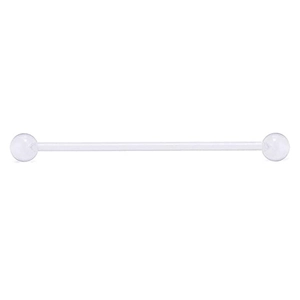 Piercing industriale trasparente in acrilico flessibile con palline rotonde e asta