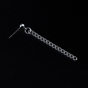 Boucle d'oreille homme en acier inoxydable argenté avec chaîne gourmette polie