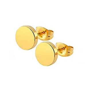 Minimalistische runde Ohrstecker in poliertem Gold-Finish mit Butterfly-Verschluss