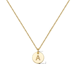 Squisita Collana con Ciondolo Rotondo con Iniziale in Rame Placcato Oro per Donna Gioielli con Lettere dell'Alfabeto Personalizzati