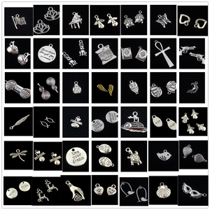 Assorted alloy charm pendants for DIY jewelry making in various creative designs