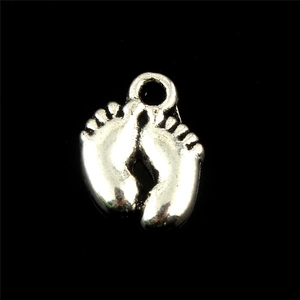 Ciondolo minimalista in argento con impronte di neonato per gioielli e collane DIY