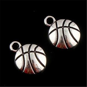 Vintage Alloy Basketball Pendant Antique Silver Plated Sports Charm For DIY Necklace Bracelet Jewelry Making Accessories