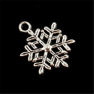Ciondolo Fiocco di Neve in Lega Argento Antico Per Creazione Gioielli Fai da Te Natale Inverno Collana Orecchini