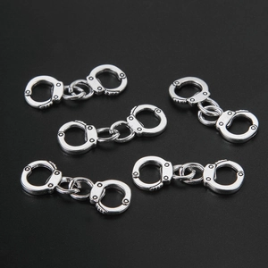 Handcuff Alloy Connection Pendants DIY Jewelry Accessories For Necklace Bracelet Making Vintage Silver Handcuff Charm Connectors