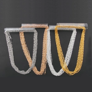 Minimalist Alloy Water Wave Chain Necklace For Women DIY Jewelry Making Accessories Gold Silver Plated Thin Link Chain