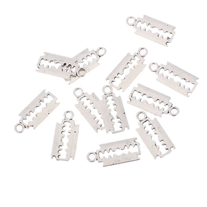 Retro-Anhänger aus Silberlegierung in Rasierklingenform für DIY-Halsketten und Schmuck